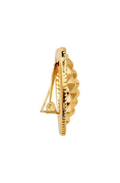 Shop Moschino Morphed Heart Raised Clip-on Earrings In Shiny Gold