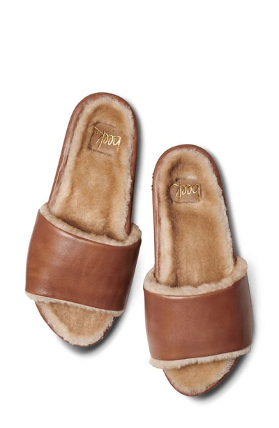 Shop Beek Gallito Genuine Shearling Slide Sandal In Cognac/ Honey