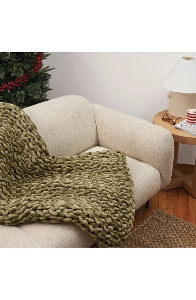 Shop Bearaby Knit Velvet Weighted Blanket In Peridot