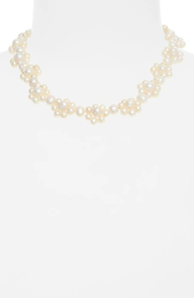 Shop Eliou Amilia Freshwater Pearl Flower Necklace In White