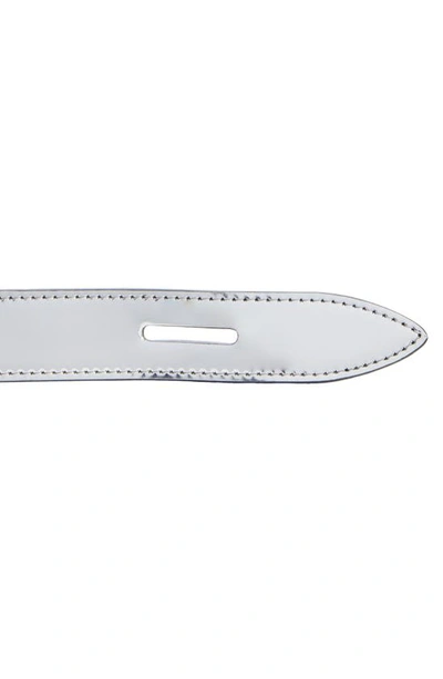 Shop Isabel Marant Lecce Reversible Metallic Faux Leather Belt In Silver/ Black