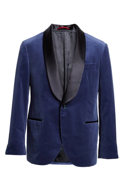 Shop Brunello Cucinelli Shawl Collar Velveteen Dinner Jacket In Cqw79-blue
