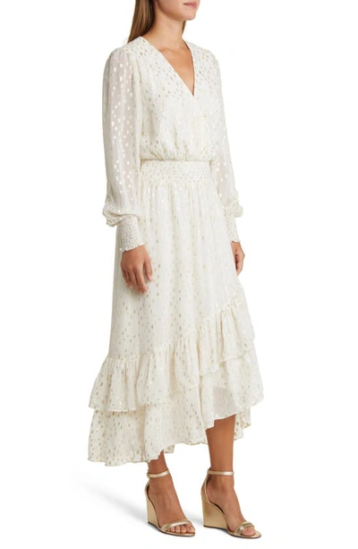 Lilly Pulitzer Cristiana Midi Dress In Coconut Metallic Clip Dobby