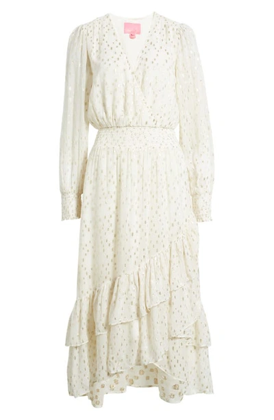 Lilly Pulitzer Cristiana Midi Dress In Coconut Metallic Clip Dobby