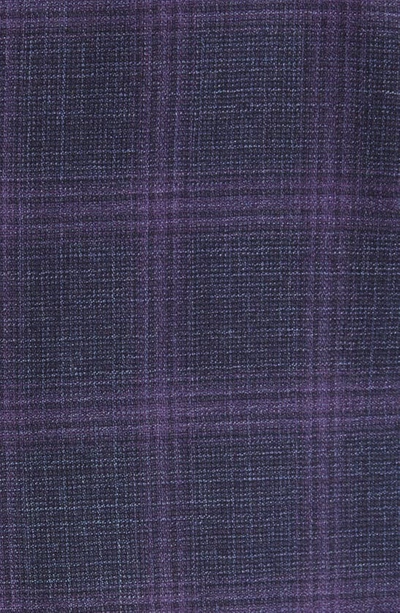 Shop Emporio Armani G Line Plaid Virgin Wool Sport Coat In Purple