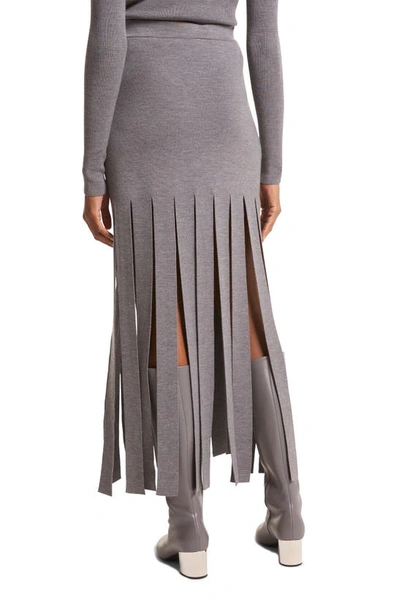 Shop Michael Kors Merino Wool Blend Streamer Skirt In Banker Melange
