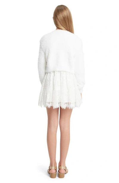 Shop Bardot Kids' Sienna Long Sleeve Tiered Lace Party Dress In Ivory