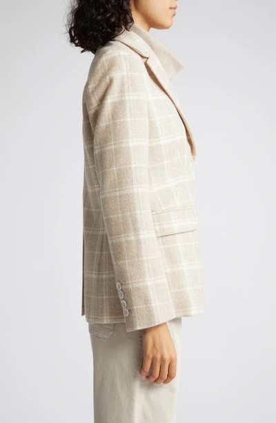 Eleventy Plaid Wool & Alpaca Blend Blazer In Sabbia