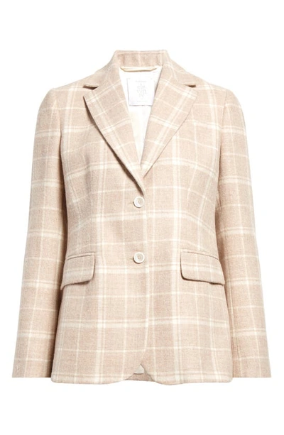 Eleventy Plaid Wool & Alpaca Blend Blazer In Sabbia