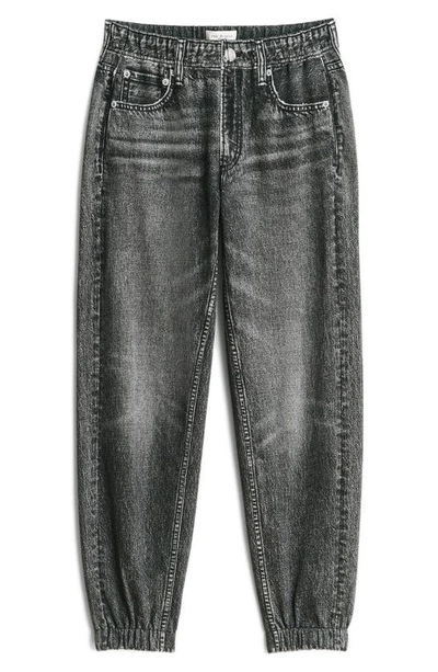 Shop Rag & Bone Miramar Faux Jeans Cotton Joggers In Black Magic
