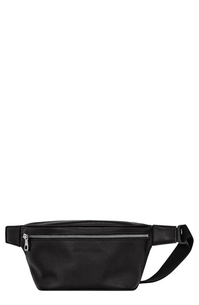 Shop Longchamp Le Foulonné Leather Belt Bag In Black
