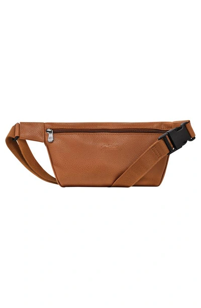 Shop Longchamp Le Foulonné Leather Belt Bag In Caramel