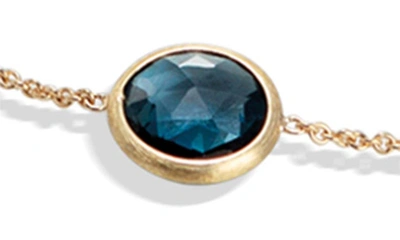 Shop Marco Bicego Jaipur Collection Mixed Blue Topaz Necklace In Yellow Gold