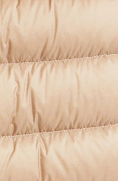 Shop Moncler Hirmafur Quilted Down Coat With Removable Genuine Shearling Trim In Brown