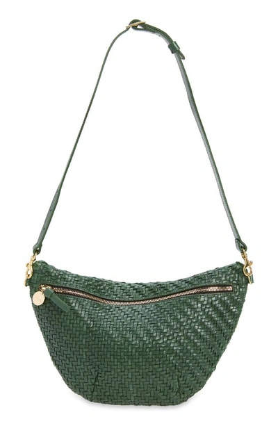 Clare V. Grande Fanny - Evergreen Woven Zig Zag – Further Boutique