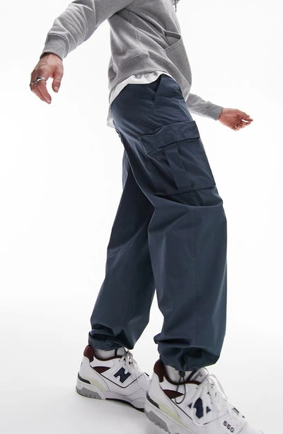 Shop Topman Relaxed Fit Cargo Pants In Light Blue
