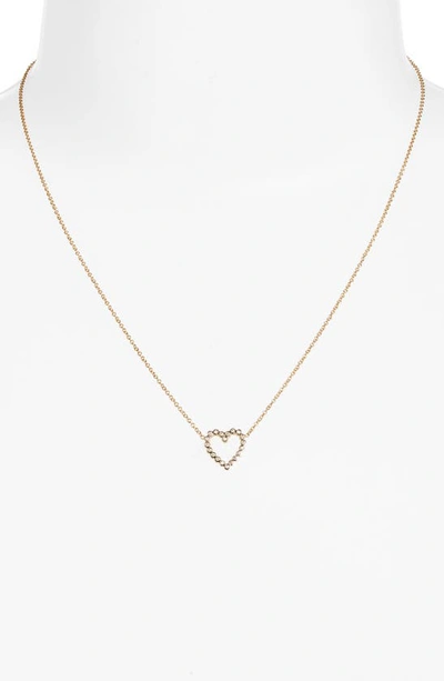 Shop Zoë Chicco 14k Gold Diamond Heart Pendant Necklace In 14k Yellow Gold