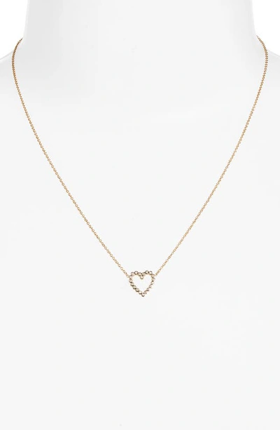 Zoë Chicco 14k Yellow Gold Bezel Diamonds Diamond Open Heart Pendant Necklace, 16-18 In 14k Yellow Gold