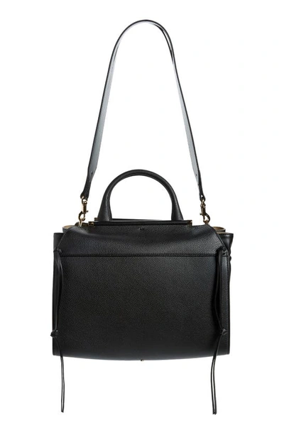 Shop Chloé Steph Grained Leather Satchel In Black