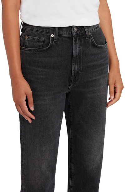 Shop 7 For All Mankind Logan Release Hem High Waist Ankle Stovepipe Jeans In Licorice