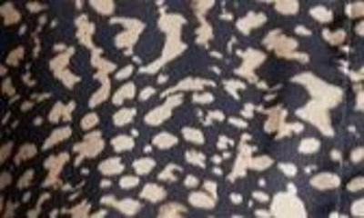Shop Max Mara Gemma Abstract Print Long Sleeve Silk Midi Shirtdress In Ultramarine