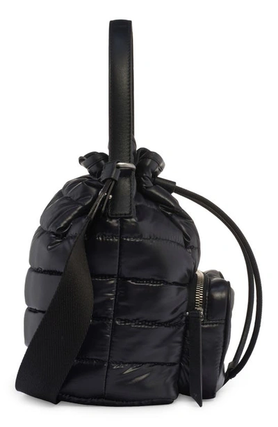 Shop Moncler Kilia Quilted Crossbody Bucket Bag In Black