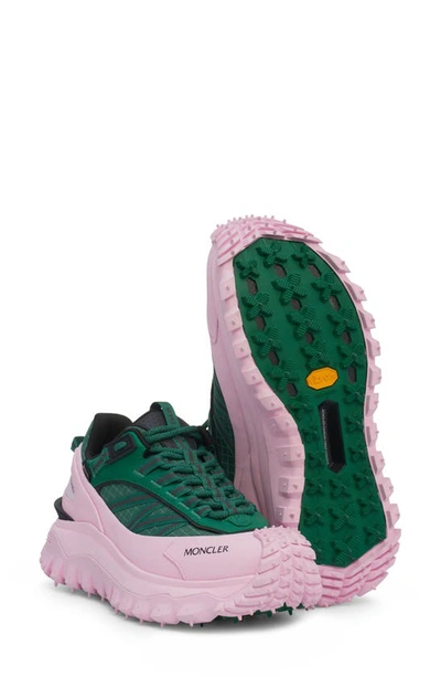 Shop Moncler Trailgrip Gore-tex® Waterproof Low Top Sneaker In Green/ Pink