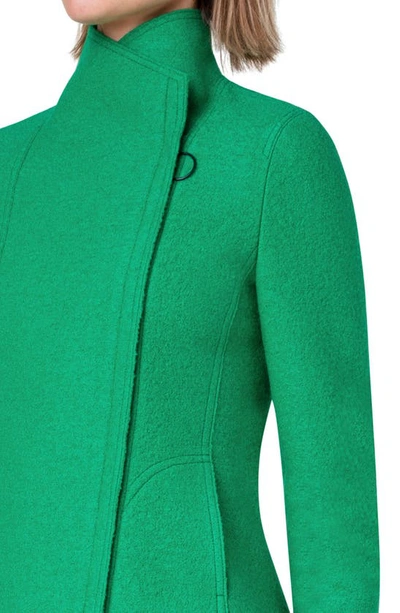 Shop Akris Punto Felted Wool Moto Jacket In 005 Tech Green