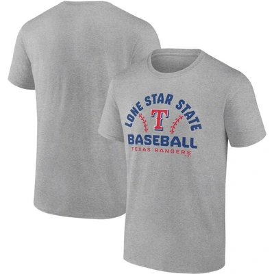 Shop Fanatics Branded Heathered Gray Texas Rangers Iconic Go For Two T-shirt