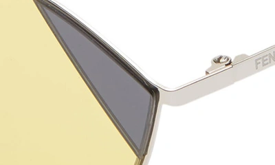 Shop Fendi 51mm Cat Eye Sunglasses In Silv Gold