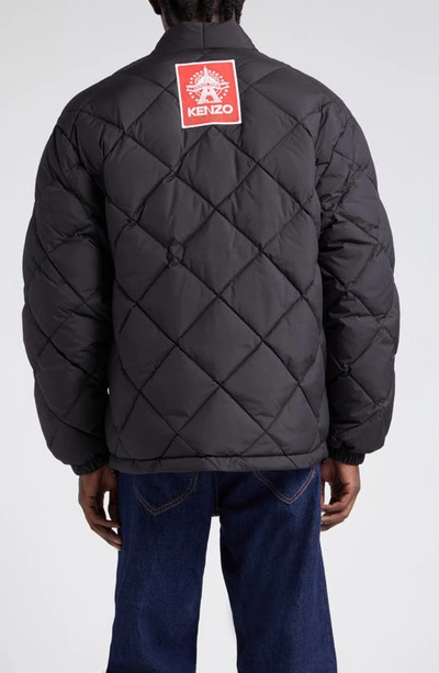 Shop Kenzo Diamond Quilted Down & Feather Jacket In Black