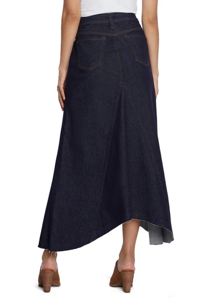 Wash Lab Denim Selma Pieced Asymmetric Denim Maxi Skirt In Raw Denim