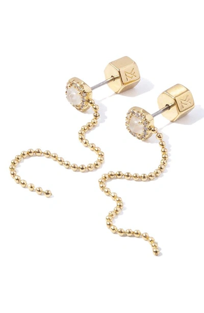 Shop Miranda Frye Florence Moonstone Linear Earrings In Gold