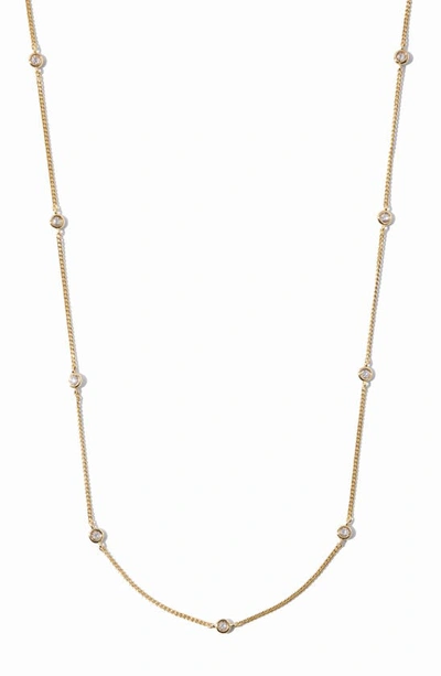 Shop Miranda Frye Amy Cubic Zirconia Station Chain Necklace In Gold