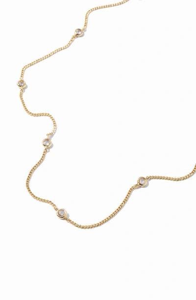 Shop Miranda Frye Amy Cubic Zirconia Station Chain Necklace In Gold