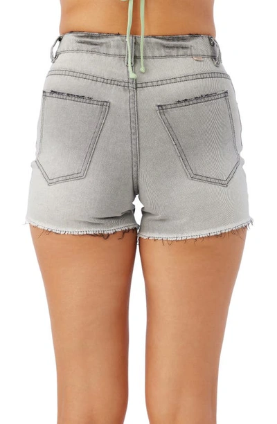 Shop O'neill Augusta Cut Off Denim Shorts In Smoke Gray