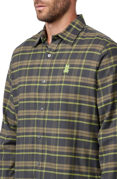 Shop Psycho Bunny Forreston Plaid Flannel Button-up Shirt In Navy