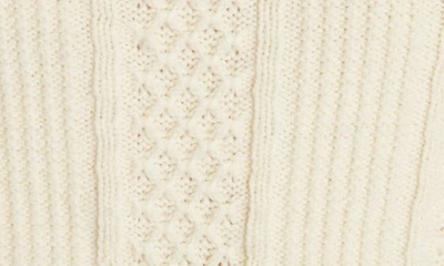 Shop Golden Goose Crystal Embellished Virgin Wool Cable Knit Crewneck Sweater In Lambs Wool