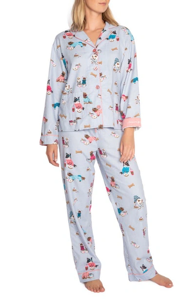 Shop Pj Salvage Cotton Flannel Pajamas In Sky Blue
