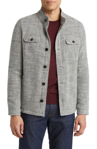 Shop Peter Millar Crown Crafted Stable Shirt Jacket In Gale Grey