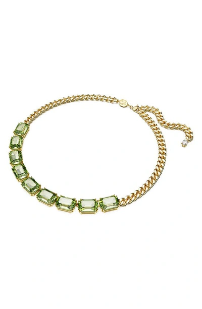 Swarovski Millenia Octagon Crystal Frontal Necklace In Green