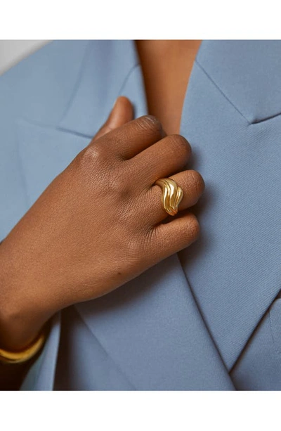 Monica Vinader Gold Swirl Ring In 18ct Gold Vermeil