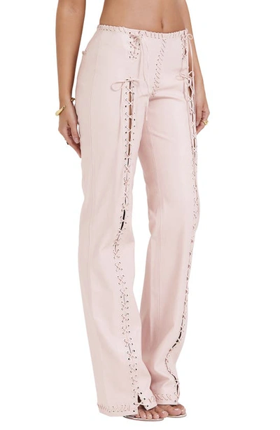 HOUSE OF CB ELLIOTT LACE UP FAUX LEATHER PANTS 