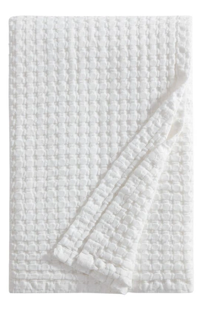 Shop Dkny Waffle Cotton Throw Blanket In White
