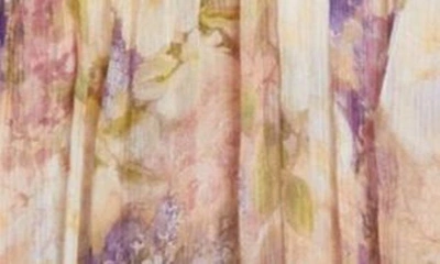 Shop Zimmermann Floral Asymmetric Ruffle Silk Georgette Skirt In Dreamy Floral