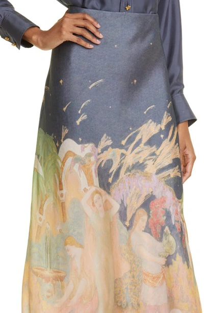 Shop Zimmermann Paradise Print Bias Cut Silk Skirt