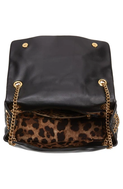 Shop Dolce & Gabbana Devotion Leather Shoulder Bag In Black