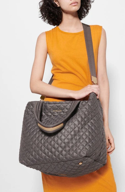 Mz Wallace Women's Small Metro Sequin-embellished Tote Deluxe In Medium Gray