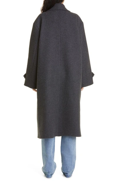 Shop Nili Lotan Georgio Oversize Wool Coat In Heather Grey