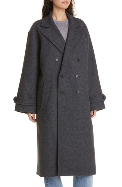 Shop Nili Lotan Georgio Oversize Wool Coat In Heather Grey